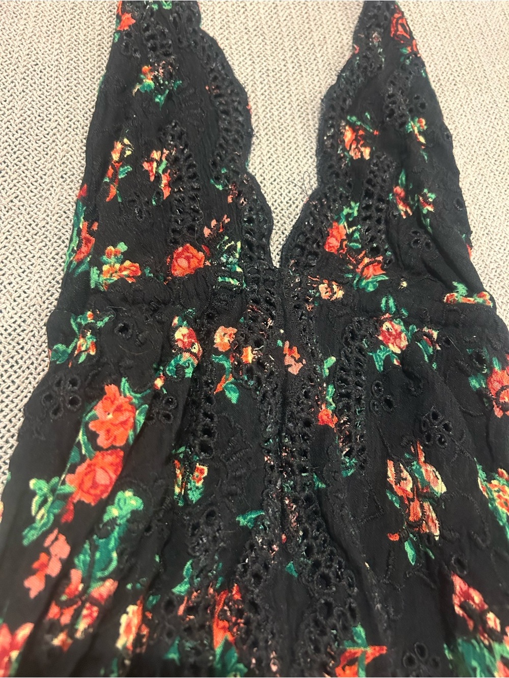 Free People Black Floral Backless Halter Maxi Dress - Picture 10 of 13